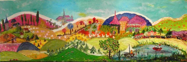 Paysage-naif 2  (120x40x4)